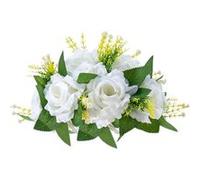 VEVOR Boules de Fleurs Artificielles, Lot de 10, 24 cm, Compositions de Roses Blanches Artificielles, Fausses Fleurs Décoratives pour Centres de Table, Mariages, Saint-Valentin, Décoration d'Intérieur