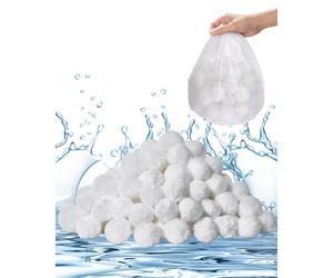 VEVOR Boules Filtrantes pour Piscine Filtre à Sable, 0,7 kg, Boules de Remplacement pour Sable Filtre Piscine, Fibre Polyester Réutilisables avec Sac de Lavage, pour Divers Systèmes Filtration Piscine