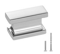 VEVOR Bouton de Meuble, Lot de 10, Poignée de Placard, 3,6 cm, en Alliage de Zinc, Rectangulaire, avec Vis, Bouton pour Tiroirs, Portes, Commodes, Armoires, de Salle de Bain, Cuisine, Couleur Chrome