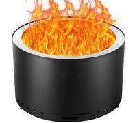 VEVOR Foyer sans fumée, feu de camp, H : 18 pouces x diamètre : 28 pouces, foyer à bois avec poêle à cendres amovible, foyer portable pour l'extérieur en acier inoxydable SUS430,