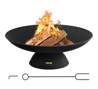 VEVOR Braséro Extérieur de Jardin Diamètre du Bol 76 cm Bol de Feu Extérieur Fonte Durable Peint en Noir Braséro Barbecue Bâton de Bois de Chauffage Fourni pour Profiter de Rassemblements Chaleureux