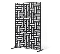 VEVOR Brise-vue en Métal, 120x193 cm, Panneau Intimité Autoportant avec Support, Écran de Confidentialité Décoratif, Paravent Séparateur Extérieur pour Patio, Balcon, Salle Intérieure, Jardin, Noir