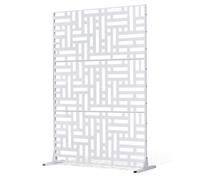 VEVOR Brise-vue en Métal, 120x193 cm, Panneau Intimité Autoportant avec Support, Écran de Confidentialité Décoratif, Paravent Séparateur Extérieur pour Patio, Balcon, Salle Intérieure, Jardin, Blanc