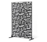 VEVOR Brise-Vue en Métal, 120x193 cm, Panneau Intimité Autoportant avec Support, Écran de Confidentialité Décoratif, Paravent Séparateur Extérieur pour Patio, Balcon, Salle Intérieure, Jardin, Noir