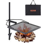VEVOR Broche tournante Barbecue pivotant acier 405 x 405 mm, Barbecue au charbon de bois Grille portable Support de gril 6 kg Capacité de charge 300 ℃ Autonome Barbecue à la broche BBQ Barbecue Chario