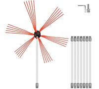 VEVOR Brosse Nettoyeur de Cheminée 8m, Kit de Ramonage de Cheminée en Nylon 8Tiges Flexibles 1m de Ramoneur de Cheminée, pour Poêle à Pellet, Nettoyage de Cheminées en Métal ou en Brique White