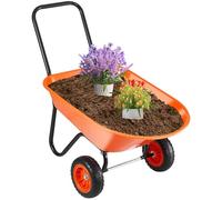 VEVOR Brouette à 2 Roues, Capacité de Charge 180 kg, Chariot de Jardin avec Poignée, Roue Large 25,4 cm, Chariot Utilitaire à Chargement Facile pour Ferme, Pelouse, Extérieur, Jardinage, Entrepôts