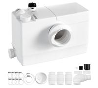 VEVOR Broyeur WC 800 W 200 L/min Levage 10 m Pompe de Relevage Eaux Usées, pour Évier de Cuisine, Salle de Douche, Buanderie, Contrôle Intelligent PCB, Évacuation Quotidienne Simultanée, 4 Entrées