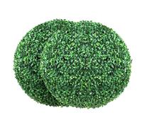 Boule De Buis Artificiel 50,8cm PE 10 Feuilles Remplaçables 2 Lumières LED 2 Pcs