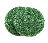 VEVOR Buis Topiaire Artificiel 508 mm Boule de Buis Artificiel Extérieur 2 Fausses Plantes PE 10 Feuilles Remplaçables 2 Lumières LED pour Décoration Intérieur Jardin Terrasse Balcon Entrée Mariage