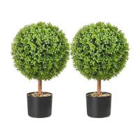 VEVOR Buis Topiaire Artificiel 559 mm Boule de Buis Artificiel Extérieur 2 Fausses Plantes avec 10 Feuilles Remplaçables 4 Papillons Décoratifs pour Décoration Intérieur Jardin Terrasse Balcon Entrée