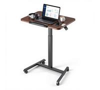 VEVOR Bureau Assis-Debout Réglable en Hauteur 650x480 mm Plateau Inclinable, Bureau Mobile pour Ordinateur Portable, Télétravail et Maison, avec 4 Roulettes Pivotantes à 360°, Capacité de Charge 15 kg