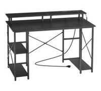 VEVOR Bureau d'Ordinateur 120x50x86,5cm Avec Éclairage LED Intelligent Prises de Courant Noir