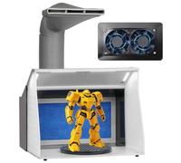 VEVOR Cabine de Peinture Aérographe 405x330 x 355 mm Cabine de Pulvérisation Portable 5,2 m³/min Double Ventilateur Cabine d’Aspiration avec Éclairage LED Plateau Tournant pour Modélisme Bricolage