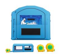 VEVOR Cabine de Peinture Gonflable 6x3x2,5 m Souffleur de 550W+750 W Bleu, Tente de Pulvérisation Portable à Toit Arqué avec Grand Filtre en Coton, pour VTT, Motos et Meubles de Taille Moyenne