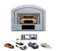 VEVOR Cabine de Peinture Gonflable 9x4,8x3,6 m Souffleurs de 750W+950W Gris, Tente de Pulvérisation Portable avec Filtre en Coton et Espace Vestiaire, Toit Arqué, pour Pickup et Petit Bateau à Moteur