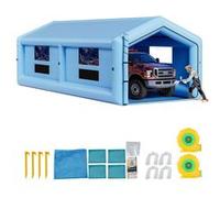 VEVOR Cabine de Peinture Gonflable de 12x5x4 m, Tente de Pulvérisation pour Voiture avec Ventilateur de 750 W et Système de Filtration d'Air, Toit Triangulaire, pour Garage Atelier Automobile