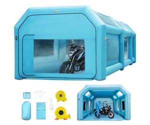 VEVOR Cabine Peinture Gonflable 6x3x2,5 m Tente Tunnel Pulvérisation Garage Tissu Oxford 210D PVC Souffleur Gonflage 680W Souffleur Ventilation 330W Tente pour Mécaniciens Automobile