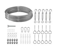 VEVOR Câble Acier Inoxydable 2 mm x 35,1 m Cable Inox 304 Kit Fil Tressé Inox Enduit PVC pour Garde-corps de Terrasse, Treillis de Jardin, Guirlandes Lumineuses, Résistance à Rupture 2 kN, 7x7 Brins