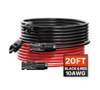 VEVOR Câble d'Extension de Panneau Solaire 6,1 m 10 AWG/6 mm² avec Connecteurs 2PCS