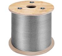 VEVOR Câble en Acier Inoxydable 316, Câble Métallique 150 m, Câble d'Acier Résistance à la Rupture 771 kg, Construction 7x7 Forte Tension Surface Lisse pour Porche Corde à Linge Clôtures de Jardin