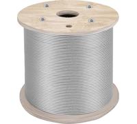 VEVOR Câble en Acier Inoxydable, 6,4 mm x 61 m, Câble Métallique Inox Tressé 7x19 Qualité Marine Résistance à la Rupture 2900 kg pour Garde-corps, Balustrade, Guirlande Lumineuse à Suspendre, Clôture