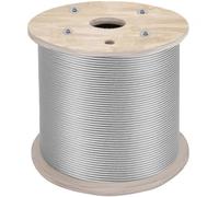 VEVOR Câble en Acier Inoxydable, 6,4 mm x 61 m, Câble Métallique Inox Tressé 7x19 Qualité Marine Résistance à la Rupture 2900 kg pour Garde-corps, Balustrade, Guirlande Lumineuse à Suspendre, Clôture