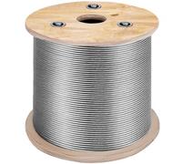 VEVOR Cable Inox 150 m Câble Métallique Acier Inoxydable 4,76 mm mm Bobine Fil de Suspension 7x19 Brins Résistance à Rupture 1678 kg pour Rampes d'Escalier Corde à Linge Suspendre Guirlande Lumineuse