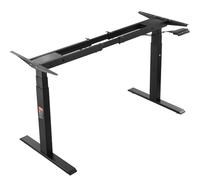 VEVOR Cadre de Bureau Debout Double Moteur, Hauteur réglable 65-129 cm, Pieds de Bureau d'ordinateur électrique, Longueur 110-178 cm, Base de Poste de Travail à 3 Positions, Cadre Uniquement, Noir