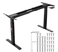 VEVOR Cadre de Bureau Debout Double Moteur, Hauteur Réglable 70-117 cm, Pieds de Bureau d'Ordinateur Électrique, Longueur 110-178 cm, Base pour la Maison, Noir, Cadre Uniquement, Plateau Non Inclus