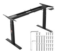 VEVOR Cadre de bureau électrique sur pied double moteur réglable 65-129 cm noir
