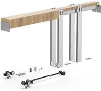 VEVOR Cadre de porte coulissante pour portes de 610 à 914 mm de large & 2134 mm de haut, kit de porte coulissante en acier galvanisé avec mécanisme de fermeture douce à deux voies & coulissement en do
