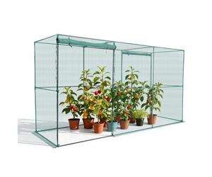 VEVOR Cage à Culture Jardin 3,56x1,2x1,94 m Cage à Plantes avec Porte Zippée pour Tomates, Filet Anti Oiseaux Résistante au Vent Filet de Protection de Plantes Couverture de Potager Surélevé Extérieur
