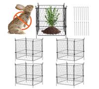 VEVOR Cage à Plantes Contre Animaux, Lot de 4, Grillage de Protection pour Plantes Fleurs légumes, 34x34 cm, 16 Mailles métalliques, Protecteur pour empêcher Les Lapins, Poules, écureuils d'entrer