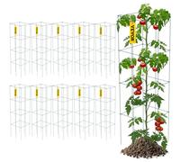 VEVOR Cages à tomates 30x30x117 cm Support pour Plantes de Jardin 10PCS, Cages carrées pour Plantes Robustes, Tours à tomates Acier Enduit de PVC Vert pour légumes grimpants, Plantes, Fleurs, Fruits