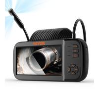 VEVOR Caméra Endoscope à Triple Objectif Inspection Endoscopique à écran IPS 11,4 cm Objectif 1080p Cable Serpent Semi-Rigide 5 m 8 Lumières Batterie 2860 mAh étanche IP67 pour Auto Vidange Canalisati