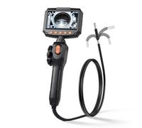 VEVOR Caméra Endoscopique 180° 2 Voies Endoscope avec Sonde IP67 6,2 mm Caméra Inspection pour Canalisation Automobile, avec Éclairage, Écran IPS HD 4,3 pouces, Câble Serpent Rigide 1,5 m, Zoom 8x