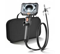 VEVOR Caméra Endoscopique 180° 2 Voies Endoscope Double Objectif Caméra Inspection pour Canalisation Automobile avec Éclairage, Sonde IP67 8 mm, Écran IPS HD 5 pouces, Zoom 8x, Câble Serpent 1,5 m