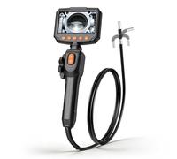 VEVOR Caméra Endoscopique 180° 2 Voies Endoscope Objectif 1280x720 Caméra Inspection pour Canalisation Automobile, avec Sonde IP67, Éclairage, Écran IPS HD 4,3 Pouces, Câble Serpent 1,5 m, Zoom 8X