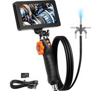 VEVOR Caméra Endoscopique Canalisation Caméra d'Inspection Tuyaux Endoscope Bidirectionnel Articulé 180° Ips 5" Zoom 8X