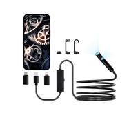 VEVOR Caméra Endoscopique Double Objectif Endoscope pour Android iOS avec Câble Semi-rigide 3 m, 8 + 1 Lumières LED, Zoom, Étanche IP67, Caméra Serpent d'Inspection HD 1920p pour Automobile, Plomberie