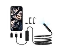 VEVOR Caméra Endoscopique Double Objectif Endoscope pour Android iOS avec Câble Semi-rigide 3 m, 8 + 1 Lumières LED, Zoom, Étanche IP67, Caméra Serpent d'Inspection HD 1920p pour Automobile, Plomberie