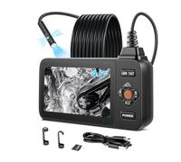 VEVOR Caméra Endoscopique Triple Objectif Endoscope Écran IPS HD 4,5 Pouces Caméra Inspection pour Canalisation Automobile, avec Câble Rigide 5 m, 8 + 2 LED, Zoom 8X, Batterie 3000 mAh, Sonde IP67