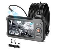 VEVOR Caméra Endoscopique Triple Objectif Endoscope Écran IPS HD 5 pouces Caméra Inspection pour Canalisation et Automobile, avec Câble Rigide 5 m, 8 + 2 LED, Zoom 8x, Batterie 3000 mAh, Sonde IP67