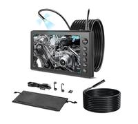 VEVOR Caméra Endoscopique Triple Objectif Endoscope Écran IPS HD 7 Pouces Caméra Inspection pour Canalisation et Automobile, avec Câbles 5 m + 3 m, 8 + 2 LED, Zoom 8X, Batterie 5000 mAh, Sonde IP67