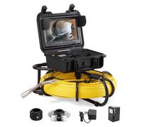 VEVOR Caméra Inspection Canalisation 120 m Caméra Endoscopique Drain écran 22,8 cm avec Enregistreur Dvr étanche IP68 12 Led Réglables Carte Sd 16 Go