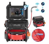 VEVOR Caméra Inspection Canalisation 30 m Endoscope Drain Auto-nivellement, avec Émetteur 512 Hz, Compteur de Distance, Écran 9'', Étanche IP68, 12 LED, Carte SD 32 Go, pour Conduit, Égout, Tuyaux