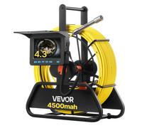 VEVOR Caméra Inspection Canalisation 50 m Caméra Endoscopique Écran 11 cm Endoscope Canalisation pour Conduits Égouts Plomberie, Étanche IP68 6 LED Éclairage Réglable Batterie 4500 mAh Carte SD 16 Go