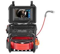 VEVOR Caméra Inspection Canalisation 50 m Endoscope Drain Autonivellement, avec Écran 9'', Émetteur 512 Hz, Compteur de Distance, Étanche IP68, 12 LED, Carte SD 32 Go, pour Conduit, Égout, Tuyaux
