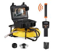 VEVOR Caméra Inspection Canalisation avec Localisateur 512 Hz Endoscope Drain 91,5 m écran 22,9 cm Enregistreur Dvr étanche IP68 12 Led Réglables Carte